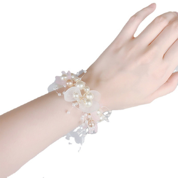 Bröllop Brud Tärna Handblomma, Corsage Armband Bröllopsplanerare Handledskorsage Handledsbluma för Blomflicka Bröllop Festival Strandfest Bal, 6 st