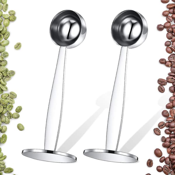 2 st kaffeskedar i rostfritt stål espressomåttskedar kaffepress
