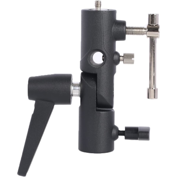 Kamera Blitsbrakett 180° Justerbar Blitsholder med 1/4\" til 3/8\" Skrue Adapter Blitsbrakett for Lysstativ Stativ Paraply