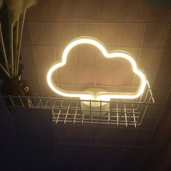 1 st molnformad neon LED-lampa, neonskylt vägg nattlampa med bas, julklapp, studior, fester, barer, jul, barnrum, vardagsrum
