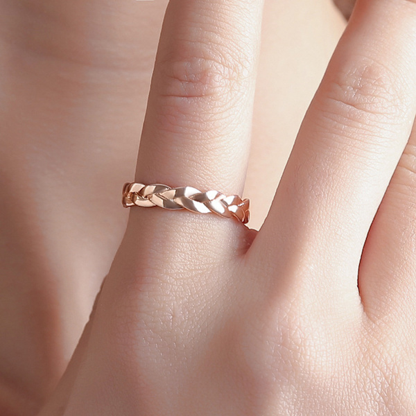 Hand smycken mode kreativ stängd kedja ring enkel retro twist ring kvinnlig,1