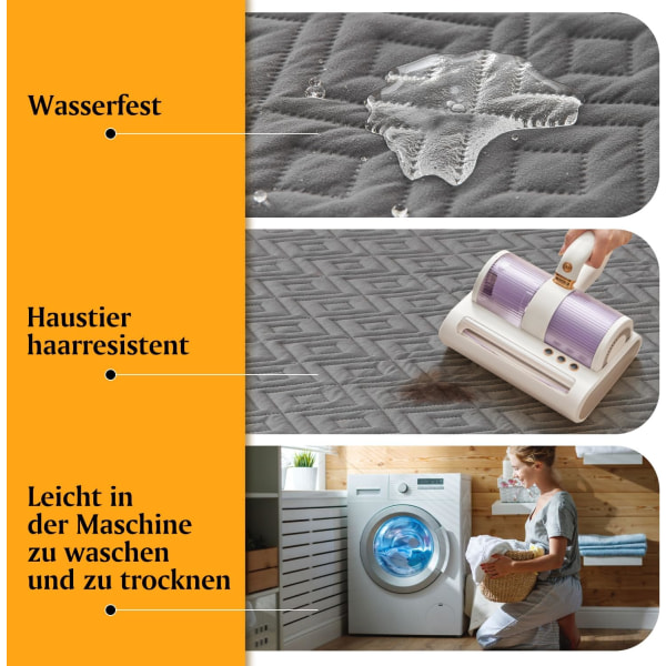 Vanntett hundeteppe, 210 x 130 cm, sklisikker, slitesterk matte for store hunder