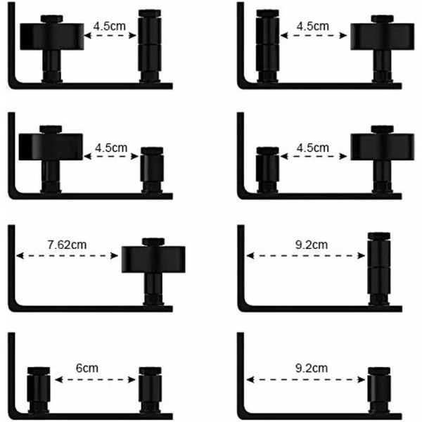 120mm Flush Bottom Justerbar Stue Rulleskydedør Væg Guide Væg Hardware