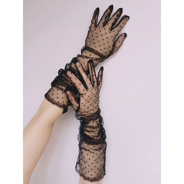 Mesh-handskar för kvinnor - Opera handskar spets handskar långa tyllhandskar