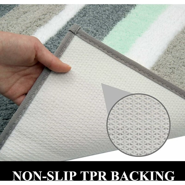 Mikrofiber badematte sklisikker absorberende baderomsdusjmatte maskinvaskbar gulvmatte (50X80cm, himmelblå)