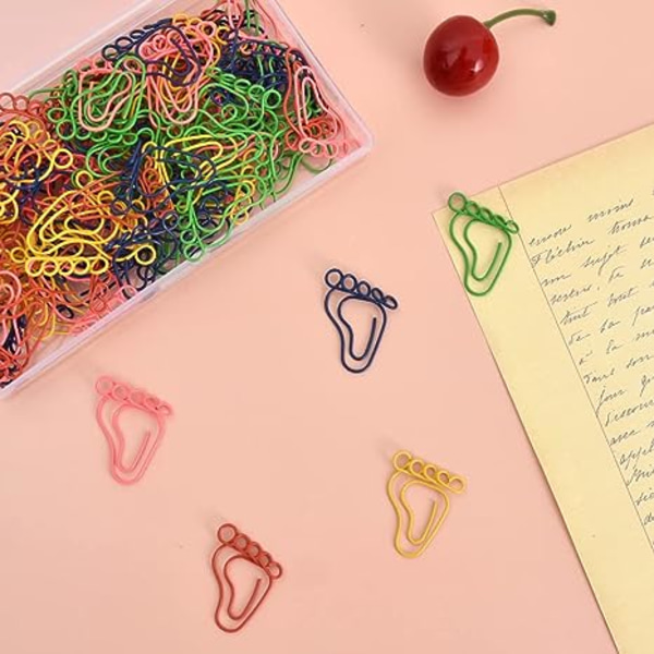 24 stk. Regnbue Kreative Fodaftryk Papirclips Assorterede Farver Søde