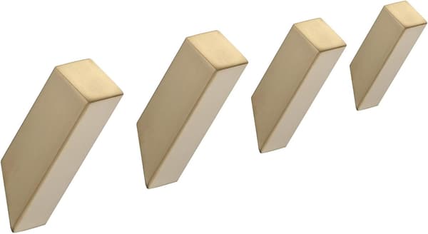 4-pack kraftiga väggmonterade badrumshanddukskrokar - borstad guld