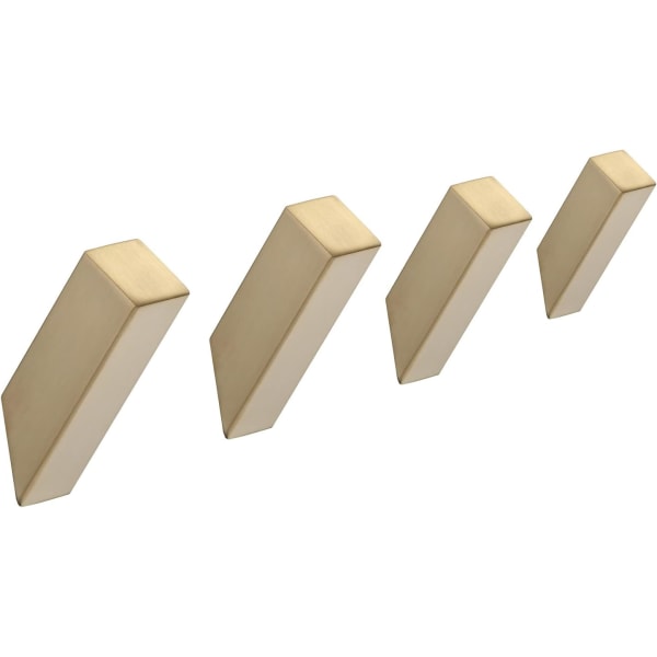 4-pack tunga väggmonterade handdukskrokar för badrum - borstat guld