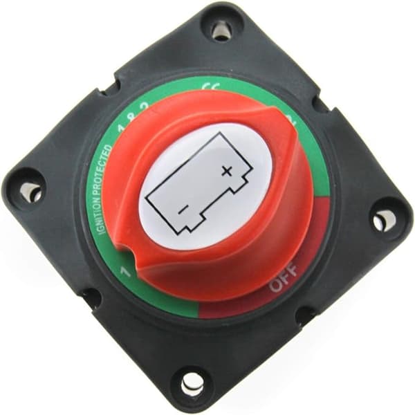 12V/24V Hovedstrømbryter Batteribryter 4 Posisjoner Kompatibel for Dobbel Isolator Kill Switch