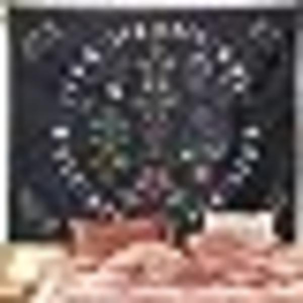 Månefase-veggteppe - Blomsterplanter Boho-veggteppe Veggteppe Bohemsk Mandala-veggteppe 100x150cm