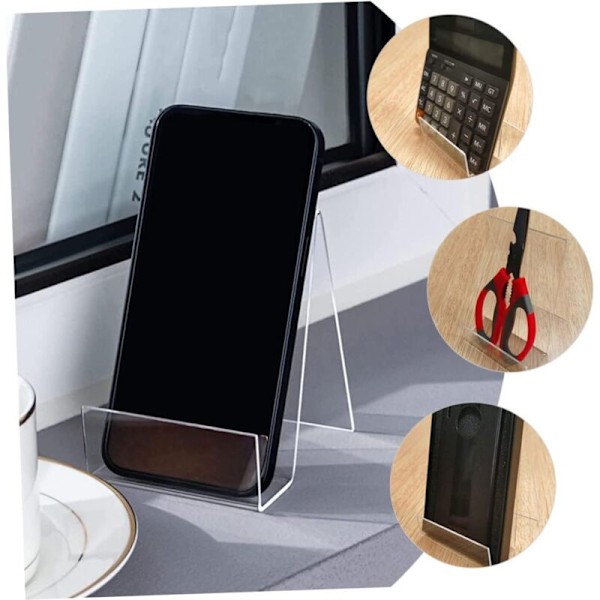 Skrivebordsopbevaring, Transparent Display Stand, 4 stk., Ornament Display Stand, Fotoholder, Tablet Holder, Business Holder til Skrivebords Display Easel-RAPA
