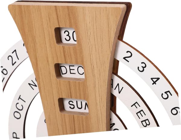 Elegant Kalender i Trä Skrivbordstillbehör Kalender i Trä Dekorativ Evighetskalender i Trä
