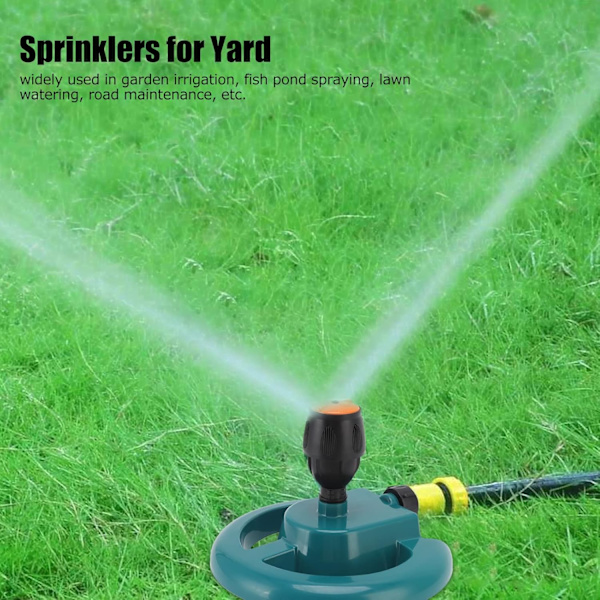 Havesprinkler, 360 Graders Rotations Sprinkler til Græs, Stor Dækning, Automatisk Rotations Vandsprinkler til Græs Havevandingssystem