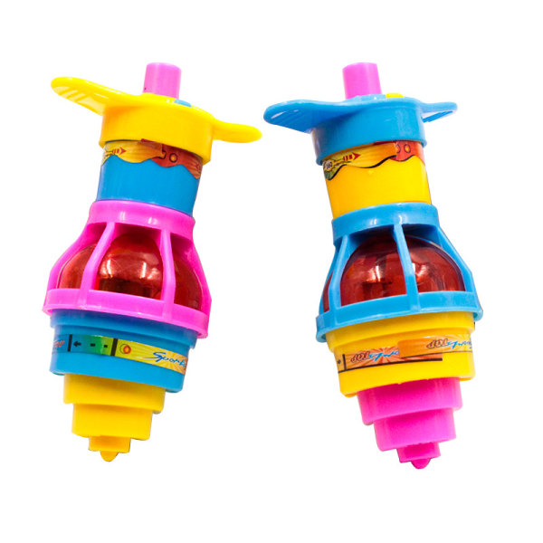 Led-lysende blinkende UFO-snurrende topper (4 stk.)