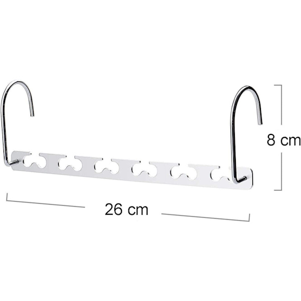Multifunktionel pladsbesparende bøjle, praktisk og holdbar STAINLESS Metal Magic bøjle, bøjlearrangør til skabopbevaring, garderobe