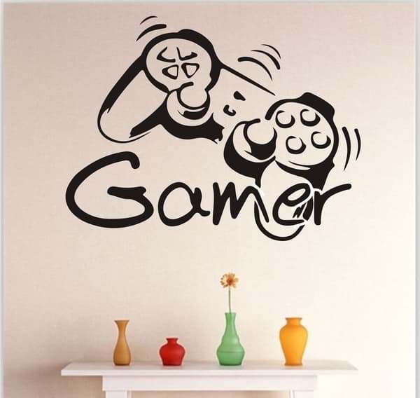 1 kpl seinätarra Gamer Gamer Controller Decoration Art