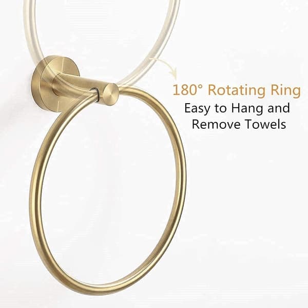 Rustfrit håndklædeholder til vægmontering, håndklædering i børstet guld