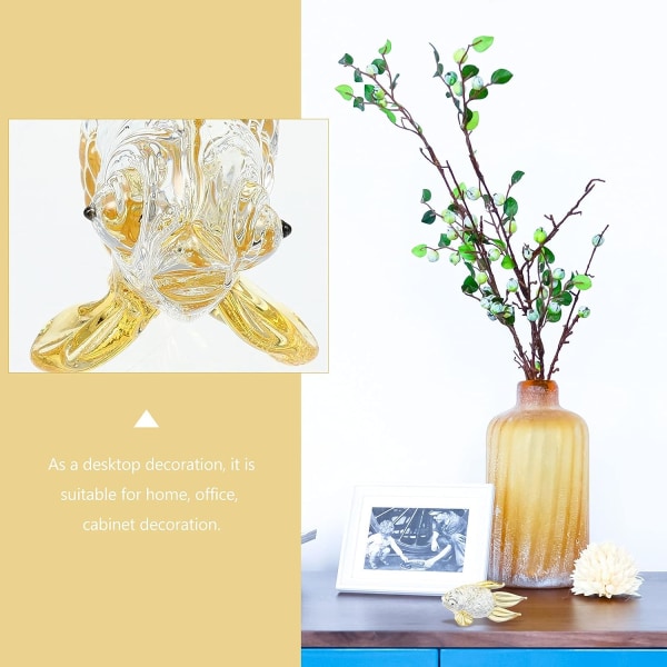 Håndblåst glassfiskfigur Havdyr Ornament for akvarium