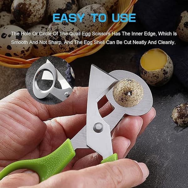 Vaktel Egg Saks, Rustfritt Stål Egg Saks, Eggeskallkutter, Eggeskallkutter for Kutting av Vaktel Egg, Eggeskallåpner for Hjem, Kjøkken, 2 Stk