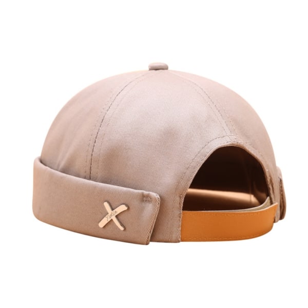 Herr Retro Brimless Hat keps Sailor Cap Beanie Rullad Manschett Justerbar