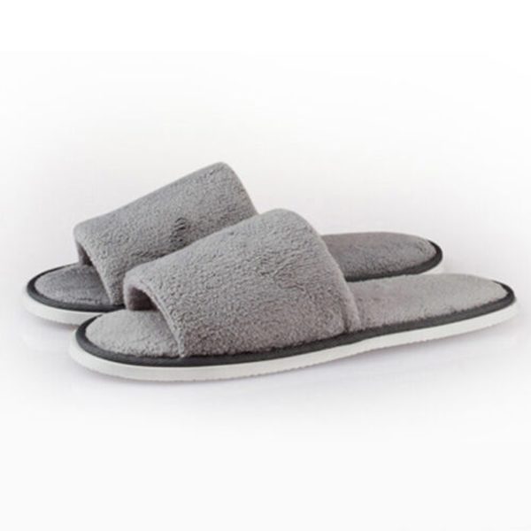 Dam Fleece Varma Tofflor Hotell Gäst Flip Flops Inomhus H