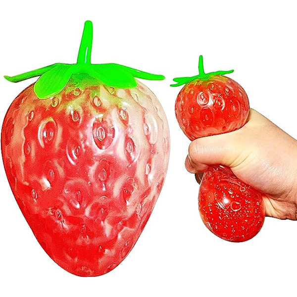 Stressboll 1-pack, fruktstressbollar för barn och vuxna, stretchig stressavlastande klämboll sensoriska fidgetleksaker, gelvattenpärlor fyllda
