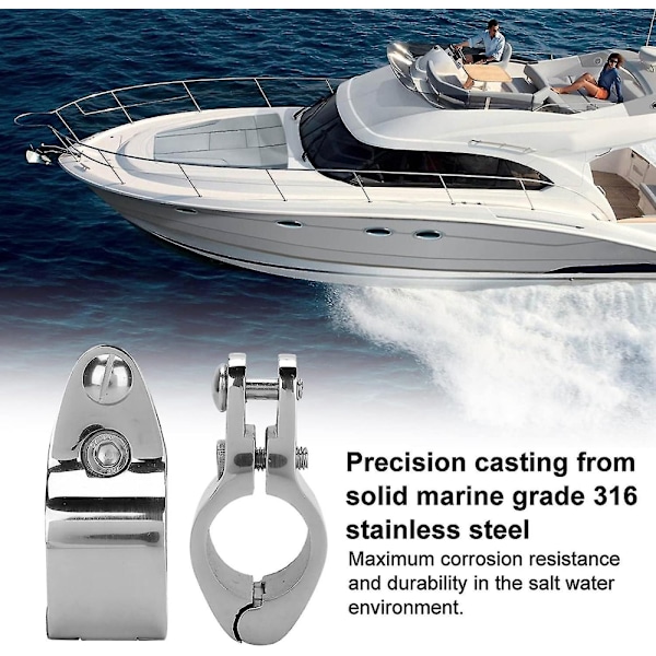 2 kpl 316 Ruostumattomasta Teräksestä Valmistettuja Marine-Putkiklemmareita Veneen Yläosan Saranoihin, Kynsiin, Liukukiskoihin, Kiinnitystarvikkeisiin (22 mm)