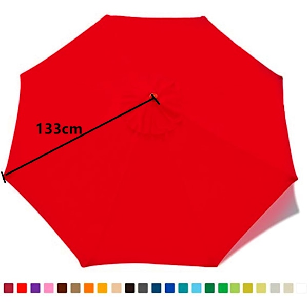 Reserveovertræk til parasol - 8 ribben - Diameter 2,7 m - Vandtæt - Anti-ultraviolet - Reservebetræk