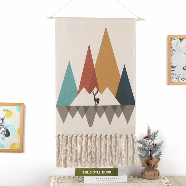 1 stk Makramé Duskevevd Veggteppe Boho Chic Geometri