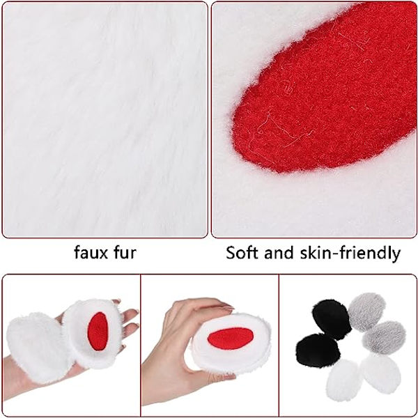 3 par bandlösa öronmuffar vinter fluffig fleece mjuk tjock öronvärmare vindtät (svart, vit, grå)