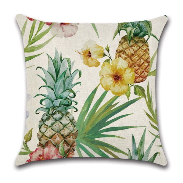 Mysig kuddfodral Ananas Blå Bakgrund Dekorativ Kvadratisk Kuddfodral Överkast Kuddfodral för Sovrum, Vardagsrum, Soffa, Säng, 18 X 18 Tum