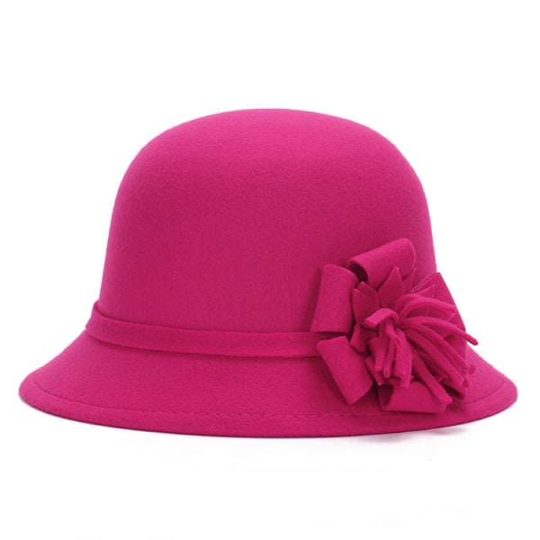 Cloche rund lue for kvinner 1920-tallet Fedora bøtte vintage hatteblomst