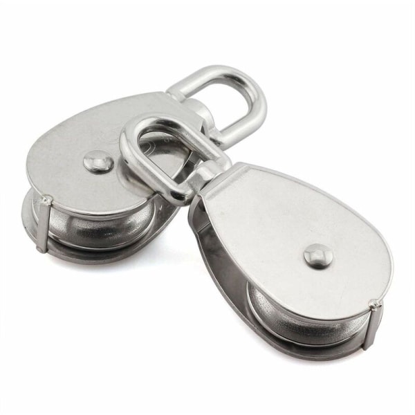 2 stk 304 rustfritt stål trinse M25 løftetrinse lastevalse