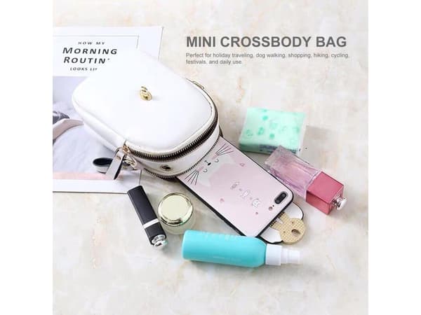 Kvinner Mini Crossbody Bag med Justerbar Rem Fashion Solid Pattern Multipurpose