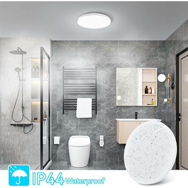 Moderne LED-taklampe, 18W stuetaklampe 6000K kald hvit 1700K rund baderomstaklampe barn/voksen soveromstaklampe for kjøkken, utendørs, korridor, WC, garasje Ø23CM