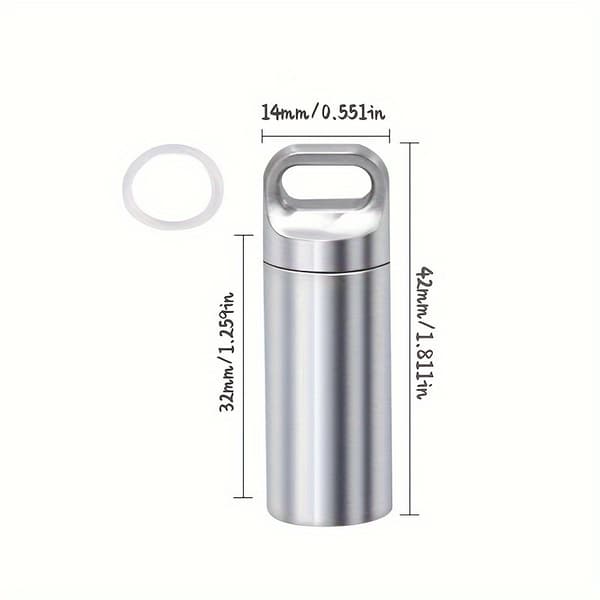 Packbar Vattentät Metalltablettask med Nyckelring för Utomhusresor Camping (Silver)