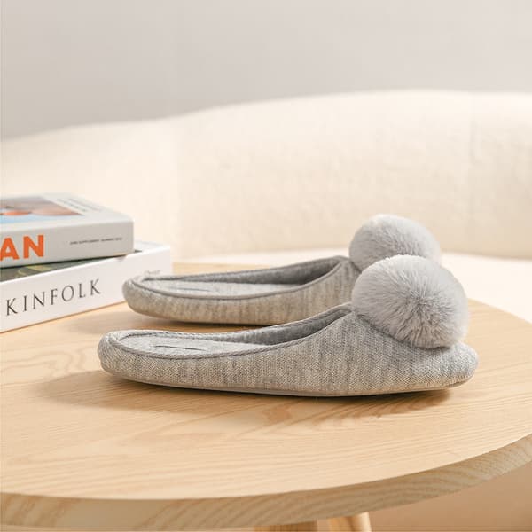 Dames Pom-Pom Tassel Hjemmesko, Slip-on Træsko Blød Fleece