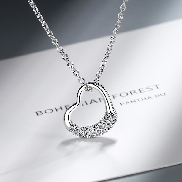 Halsbandshänge Dam Full Diamond Love Kort Nyckelben Kedja