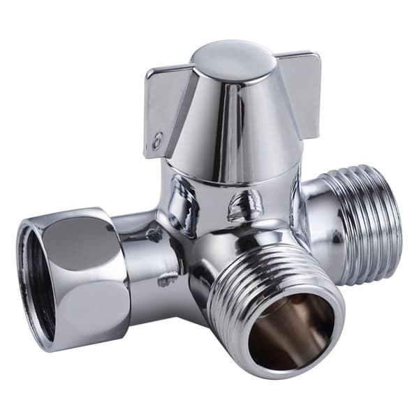 Way Diverterventil Switch til Bruser, Håndbruser og Bruserarm 3-vejs Diverter Solid Messing, Poleret Krom