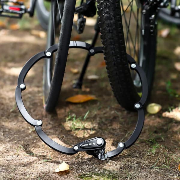 Hopfällbart cykellås - Hög säkerhet - 85 cm långt - Cykellås med fäste - Lås med starka leder