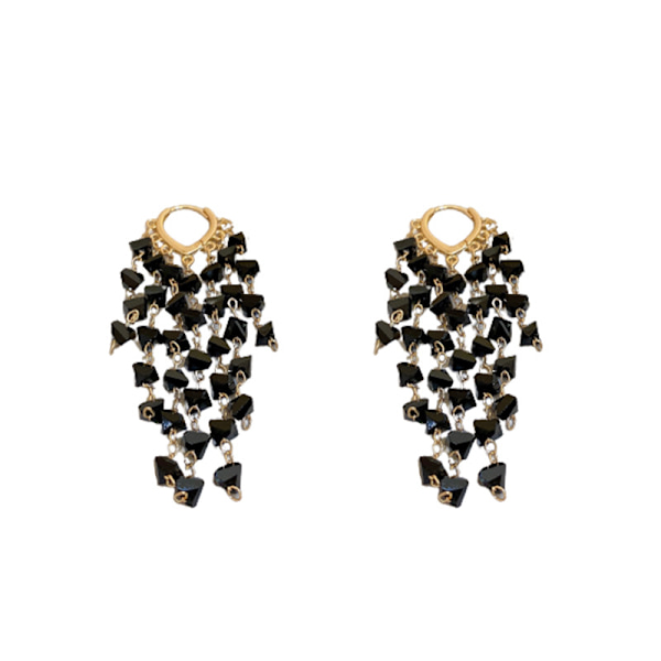 Lange Dangle Dangling Bling Crystal Rhinestone Tassels Øreringe bl
