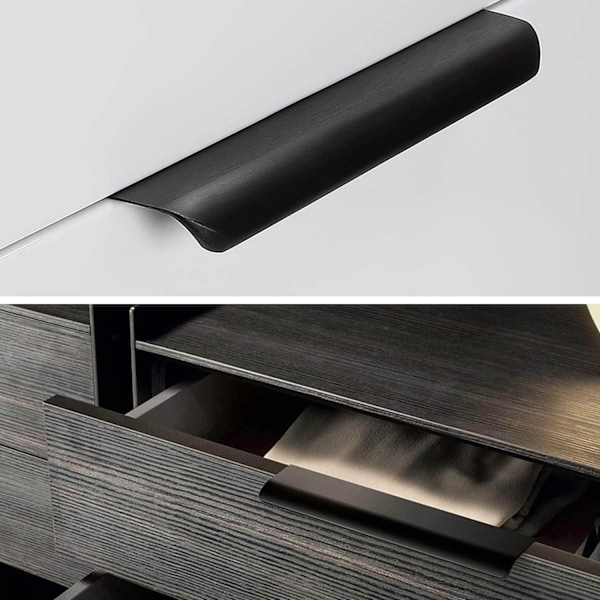 2 stk Skyvedørsgrep, 120mm Svart Skapgrep, Moderne Møbel Skuffegrep, for Garderober, Skuffer, Balkongdører
