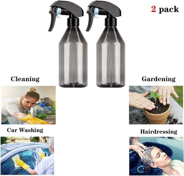 300ML tom sprayflaske, sett med 2 tomme plastsprayflasker