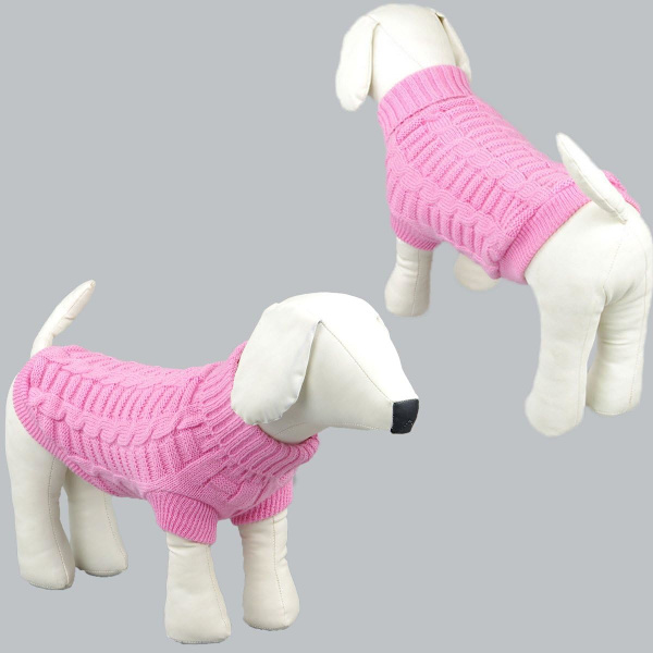 Strikkede fletninger fletning turtleneck sweater strikvarer overtøj til hunde