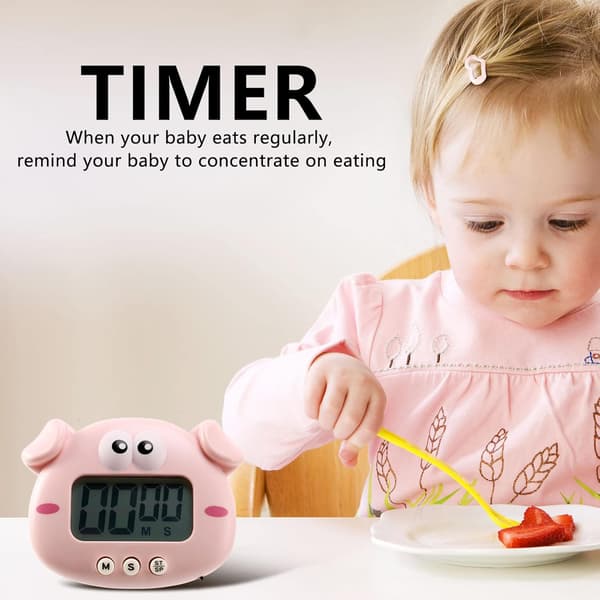 2-delad kökstimer, söt tecknad djur nedräkningstimer, digital