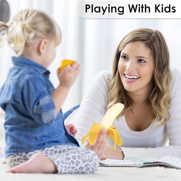 2 st banantoy, simulering banan Squishy leksaker, supermjuk stressavlastning fläckig skalad banan festgåvor för barn, 18*4cm gul