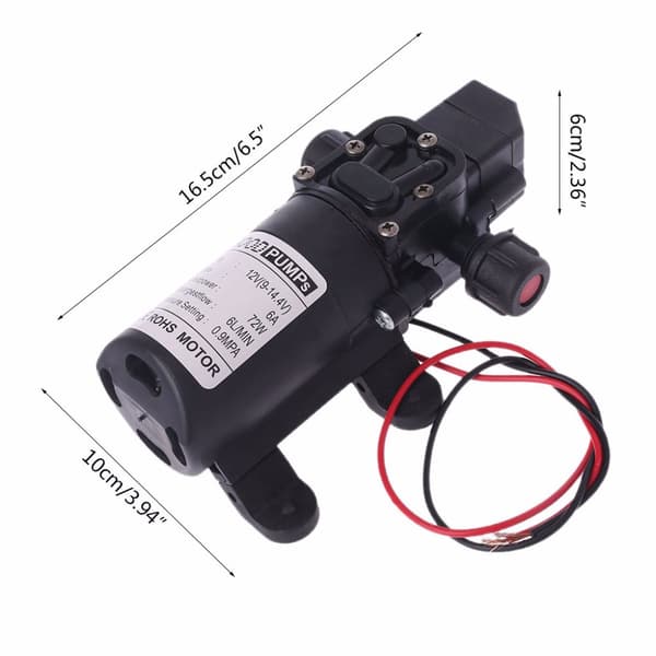 Högtrycksmembranpump 12V 6A 72W 6L tryck