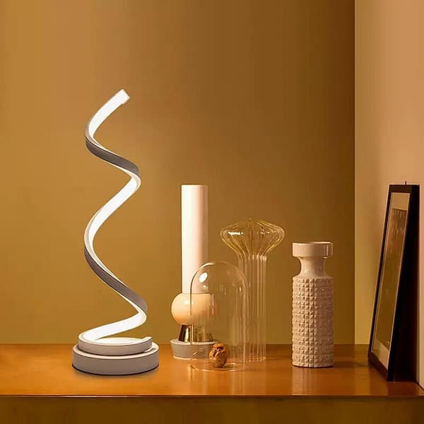 Spiral LED-sänglampa, bords-/dekorationsbelysning för sovrum vardagsrum (vit)