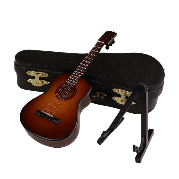 Miniatyr gitar i tre modell musikkinstrument display med stativ