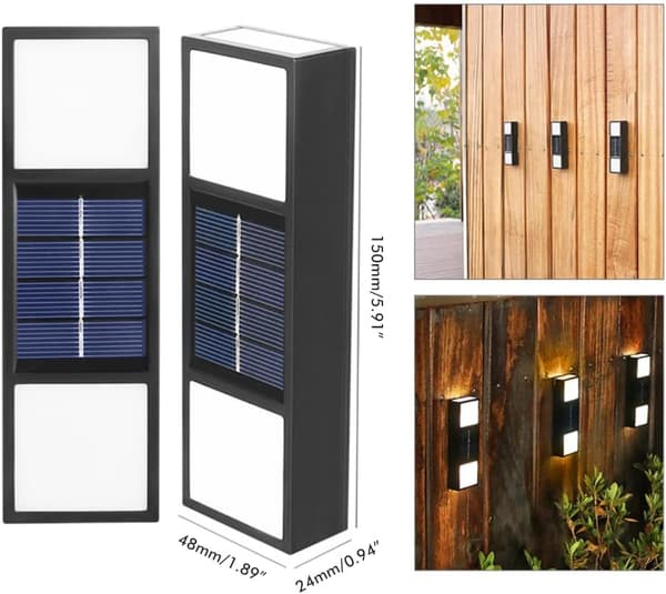 Utendørs solcellelamper, LED-solcellelamper for sikkerhet, trådløse LED-solcellelamper med bevegelsessensor